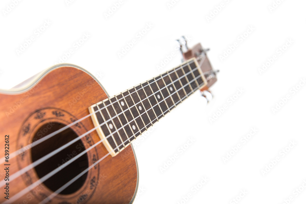 Close-up shot of ukulele guitar