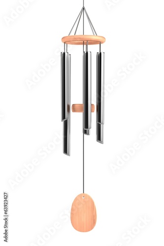 realistic 3d render of wind chimes