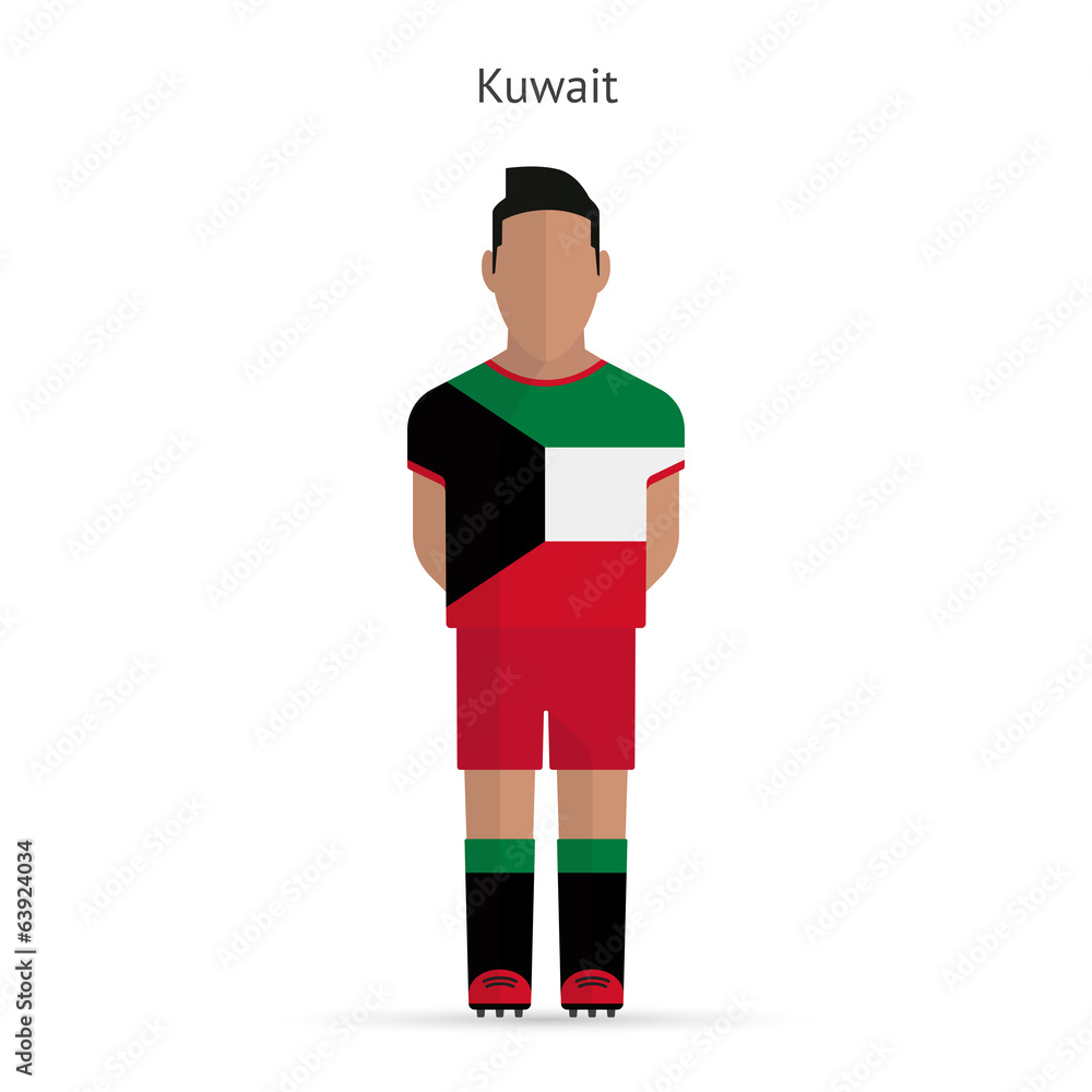 Kuwait football player. Soccer uniform.