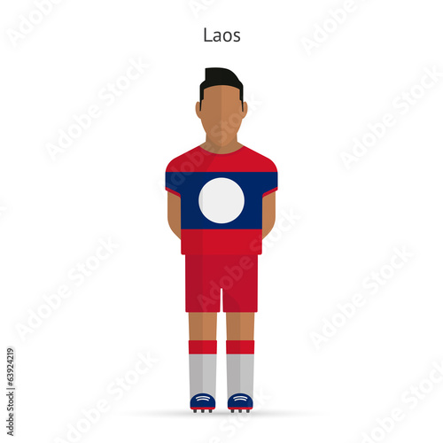 Laos football player. Soccer uniform.