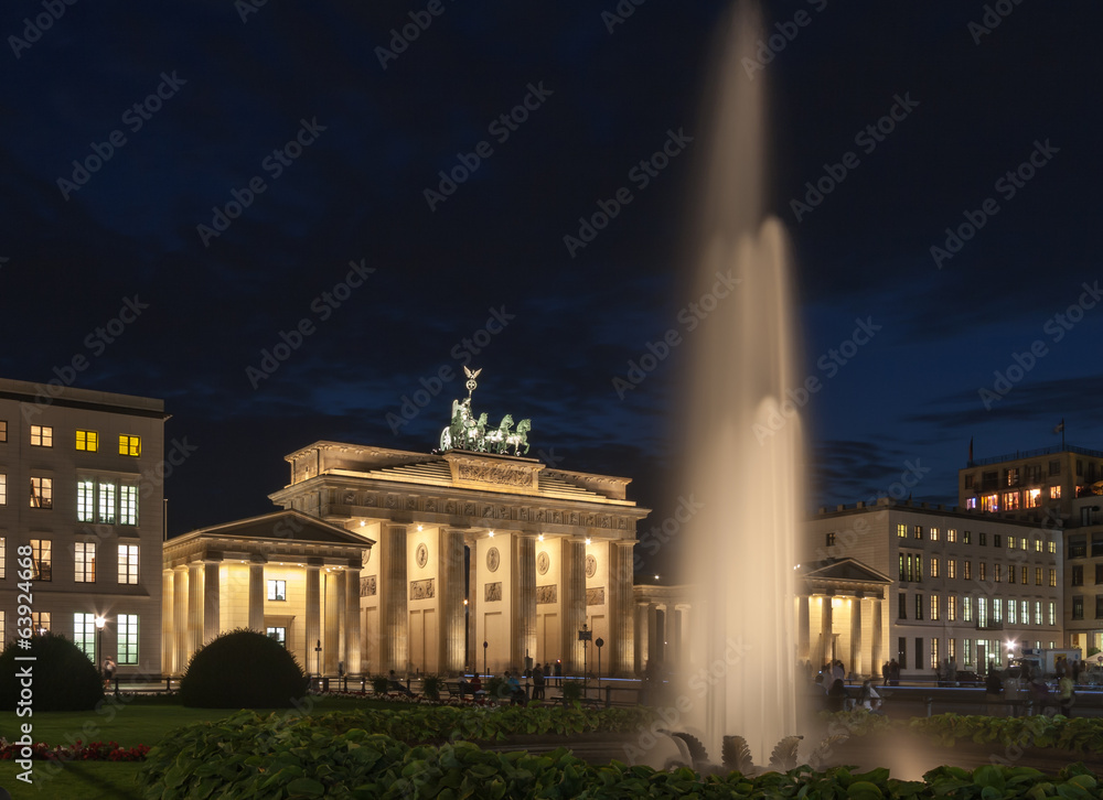 Pariser square and Brandenburg Gate in Berlin Germany