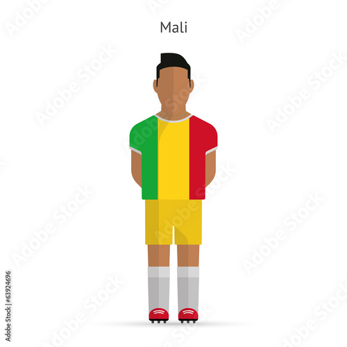 Mali football player. Soccer uniform.