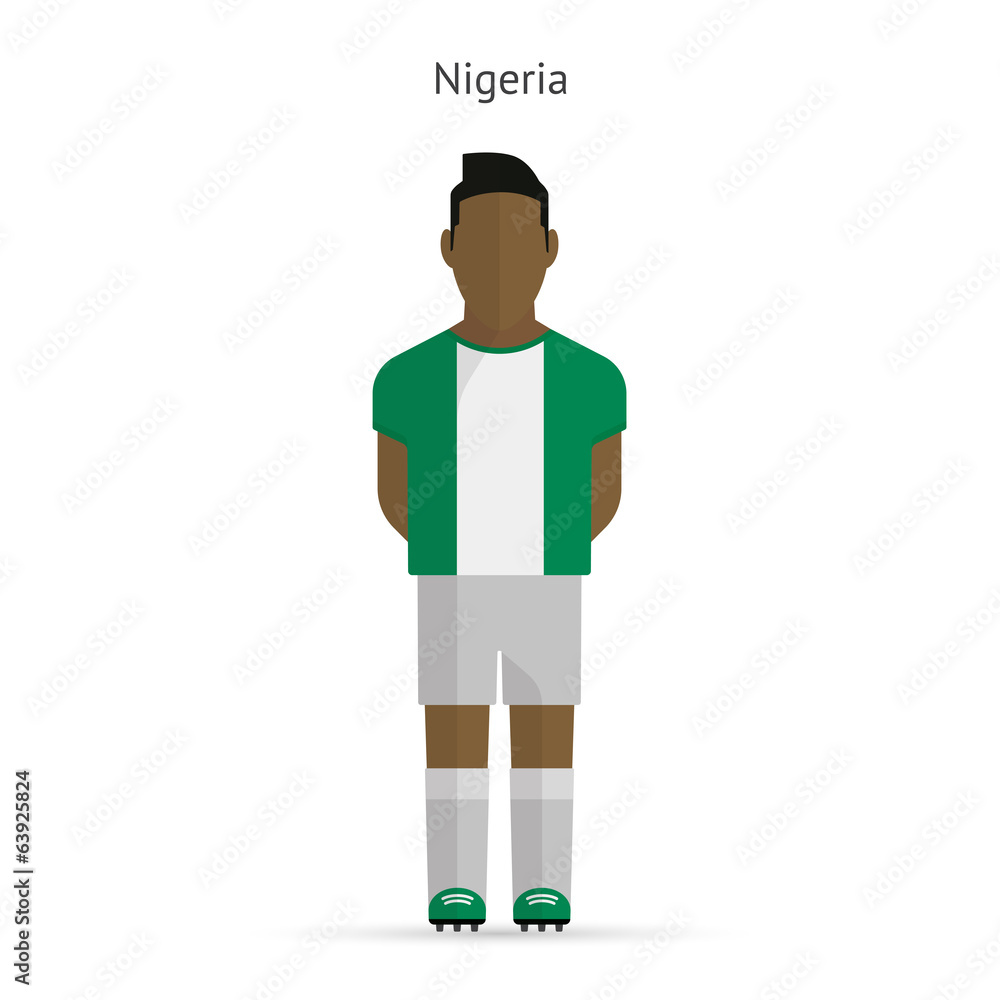 Nigeria football player. Soccer uniform.
