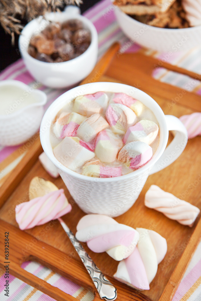 Cup of hot cocoa with marshmallows Cup of hot cocoa with marshmallows