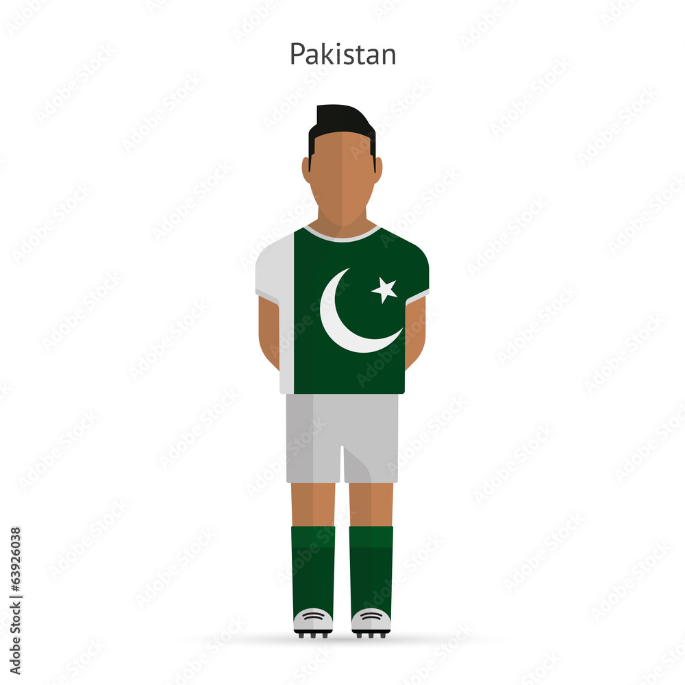 Pakistan football player. Soccer uniform. Pakistan football player. Soccer uniform.