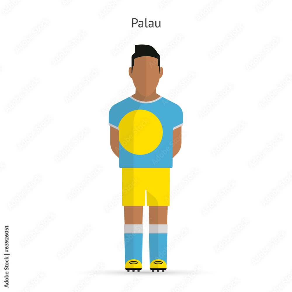 Palau football player. Soccer uniform. Palau football player. Soccer uniform.