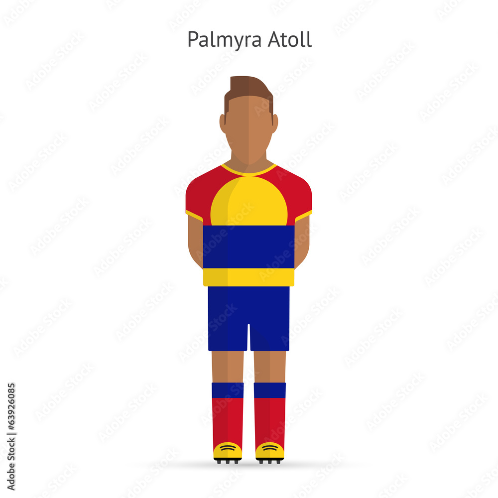 Palmyra Atoll football player. Soccer uniform.
