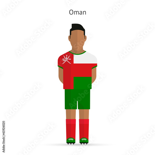 Oman football player. Soccer uniform.