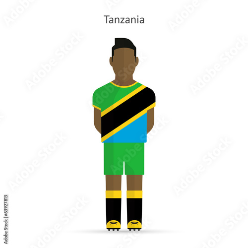 Tanzania football player. Soccer uniform.