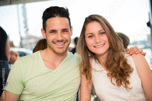 happy and lovely young couple on holiday