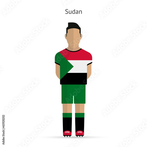 Sudan football player. Soccer uniform.