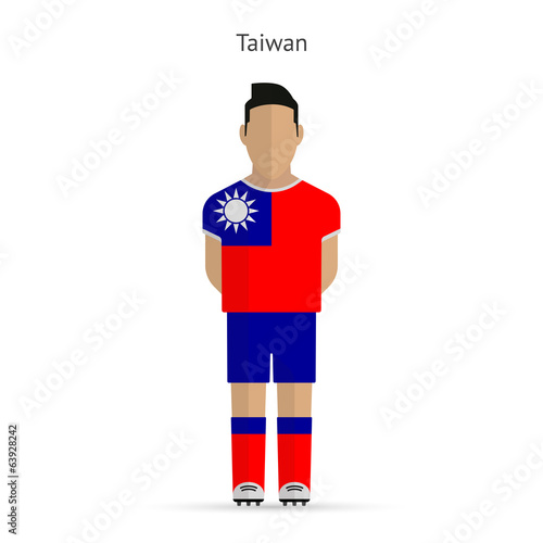 Taiwan football player. Soccer uniform.