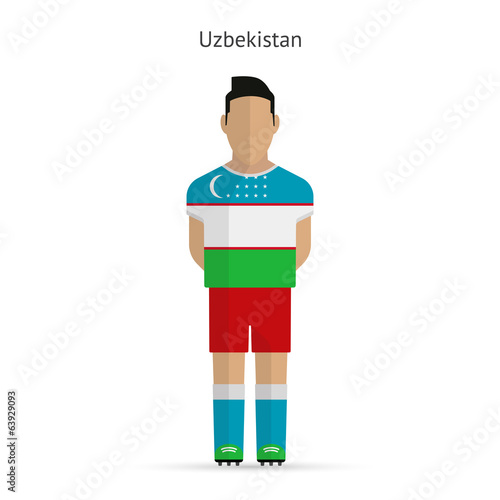 Uzbekistan football player. Soccer uniform.