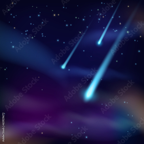 Night sky with comets wallpaper