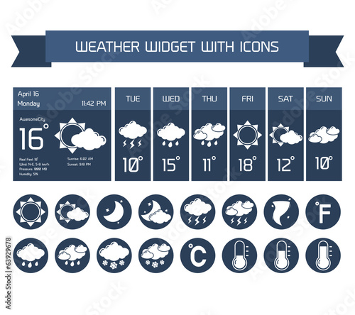 Weather widget icons set