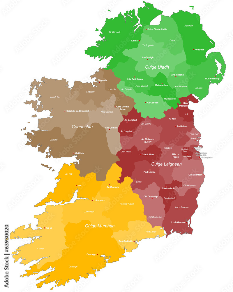 Tapet Karte von Irland