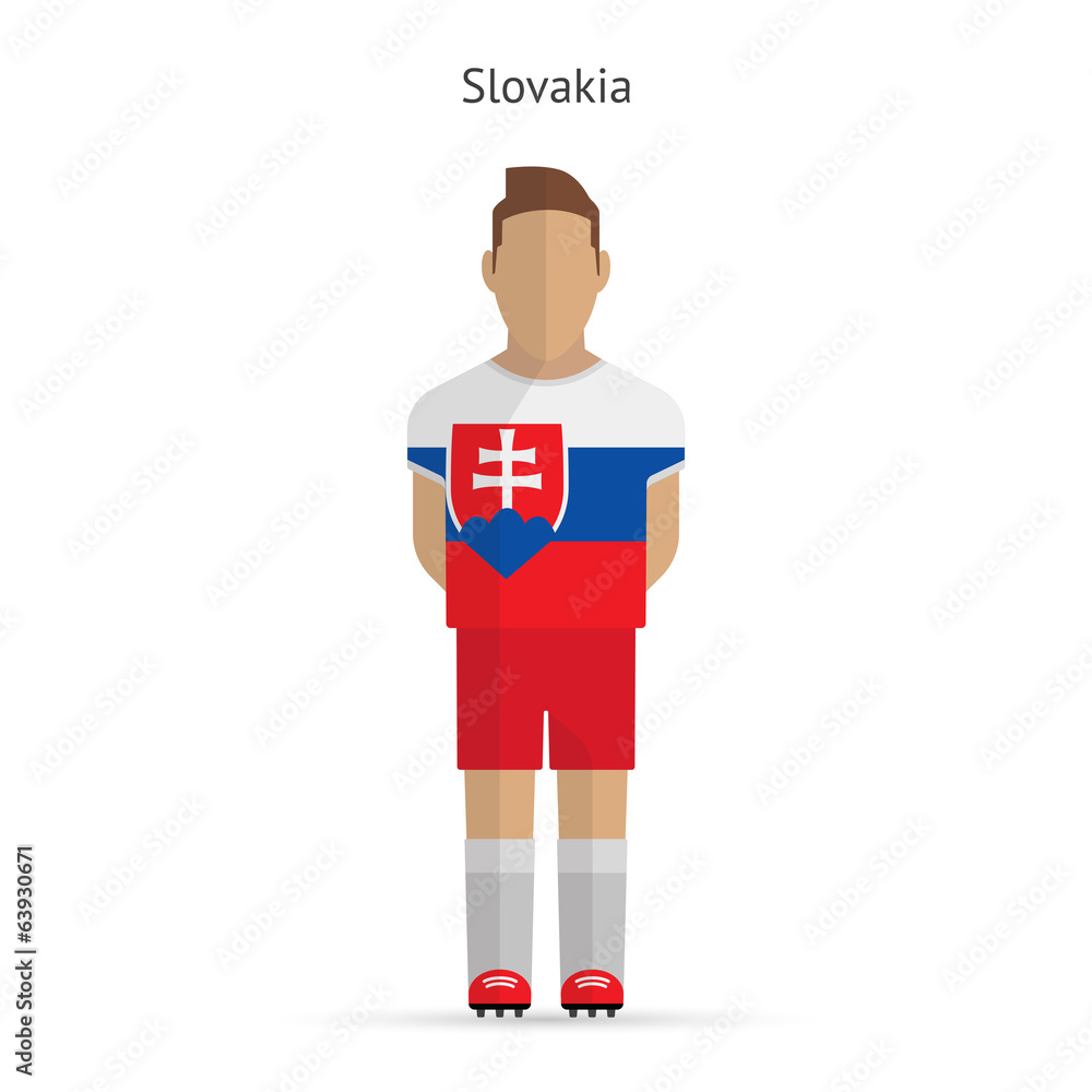 Slovakia football player. Soccer uniform. Slovakia football player. Soccer uniform.