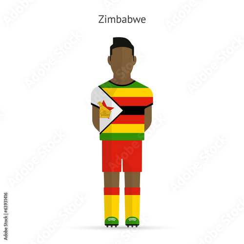Zimbabwe football player. Soccer uniform.