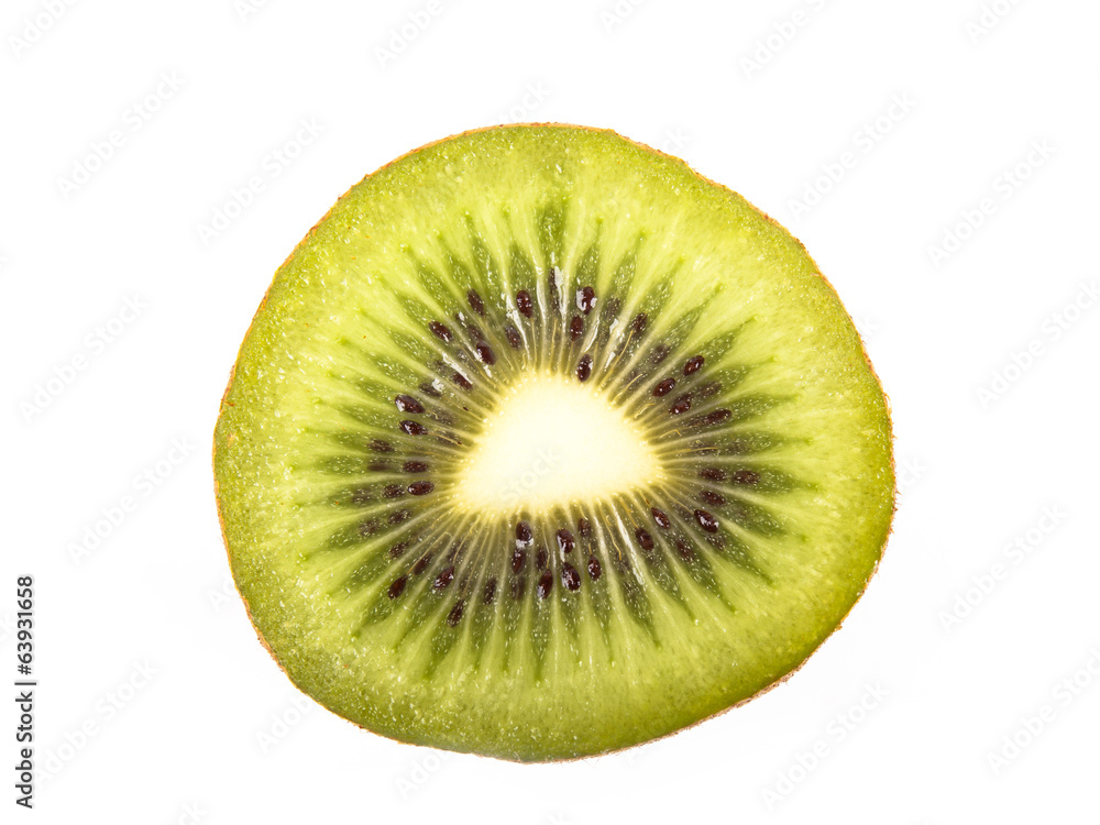 Sliced kiwi fruit over a white background Sliced kiwi fruit over a white background