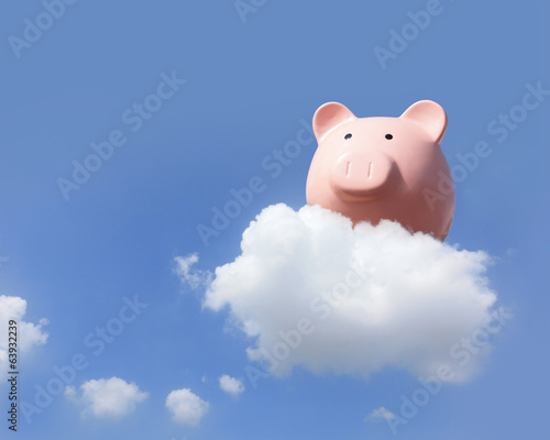 Piggy bank flying free photo