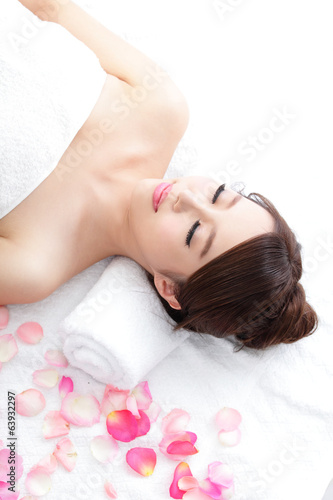 woman enjoy massage at spa