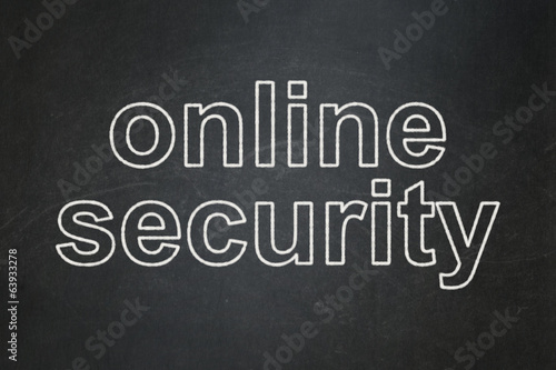 Safety concept: Online Security on chalkboard background