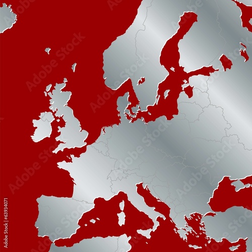 Europa Karte metallic rot