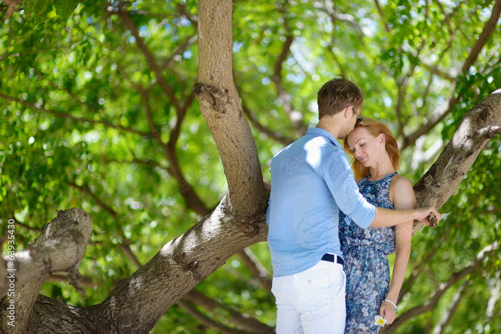 Young couple on a tropical island Young couple on a tropical island