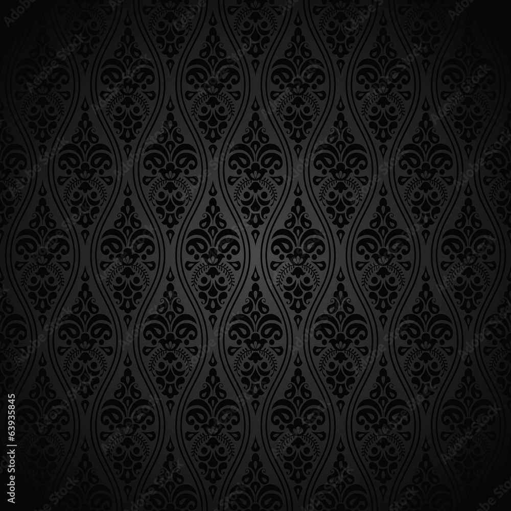 Seamless royal black wallpaper vector de Stock | Adobe Stock
