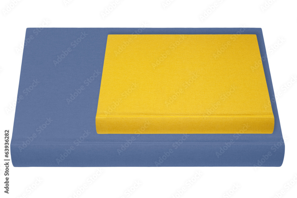 Blue and yellow books isolated on white Blue and yellow books isolated on white