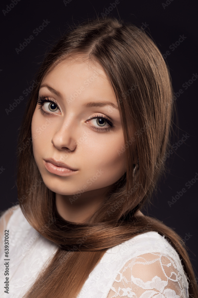 Portrait of a girl with long hair Portrait of a girl with long hair