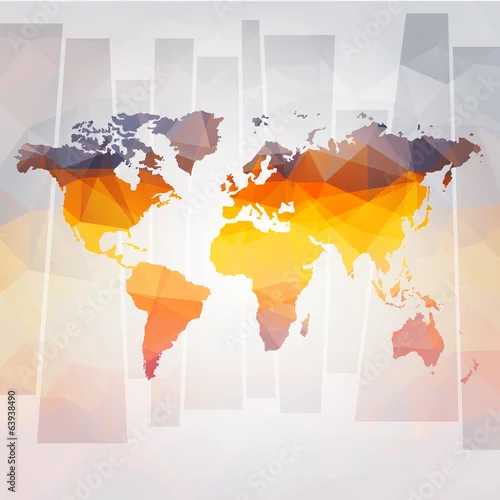 Obraz nowoczesna koncepcja wektora mapy świata
