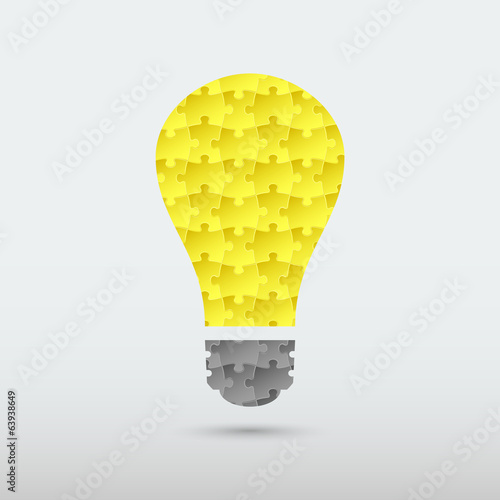 Puzzle light bulb background