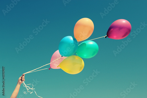 close up of colorful balloons photo