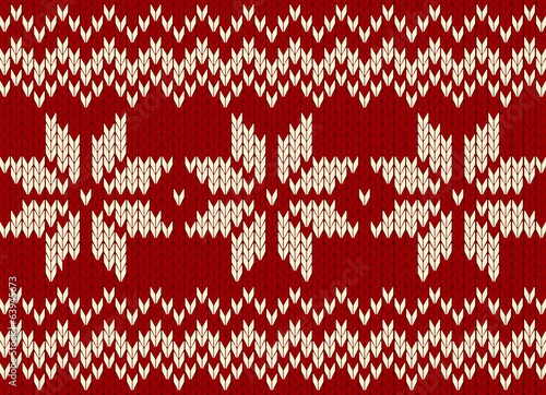 christmas ornament, scandinavian style seamless knitted pattern