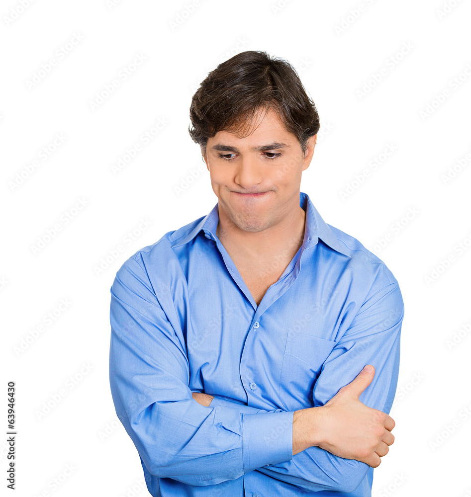 Oopsie, mistake, misstep, sorry, man in awkward situation Oopsie, mistake, misstep, sorry, man in awkward situation