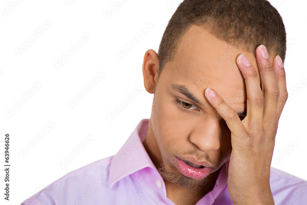 Feeling down. Depressed young man Feeling down. Depressed young man