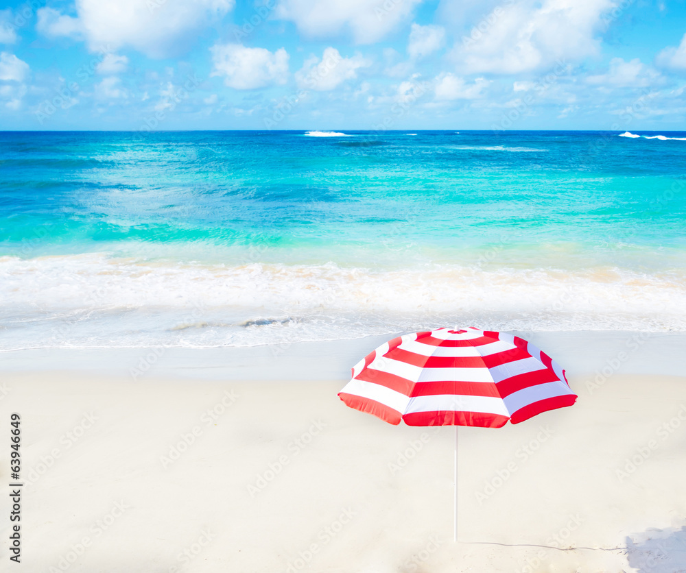 Beach umbrella by the ocean