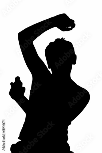Teen Boy Silhouette Spraying Underarm Deodorant