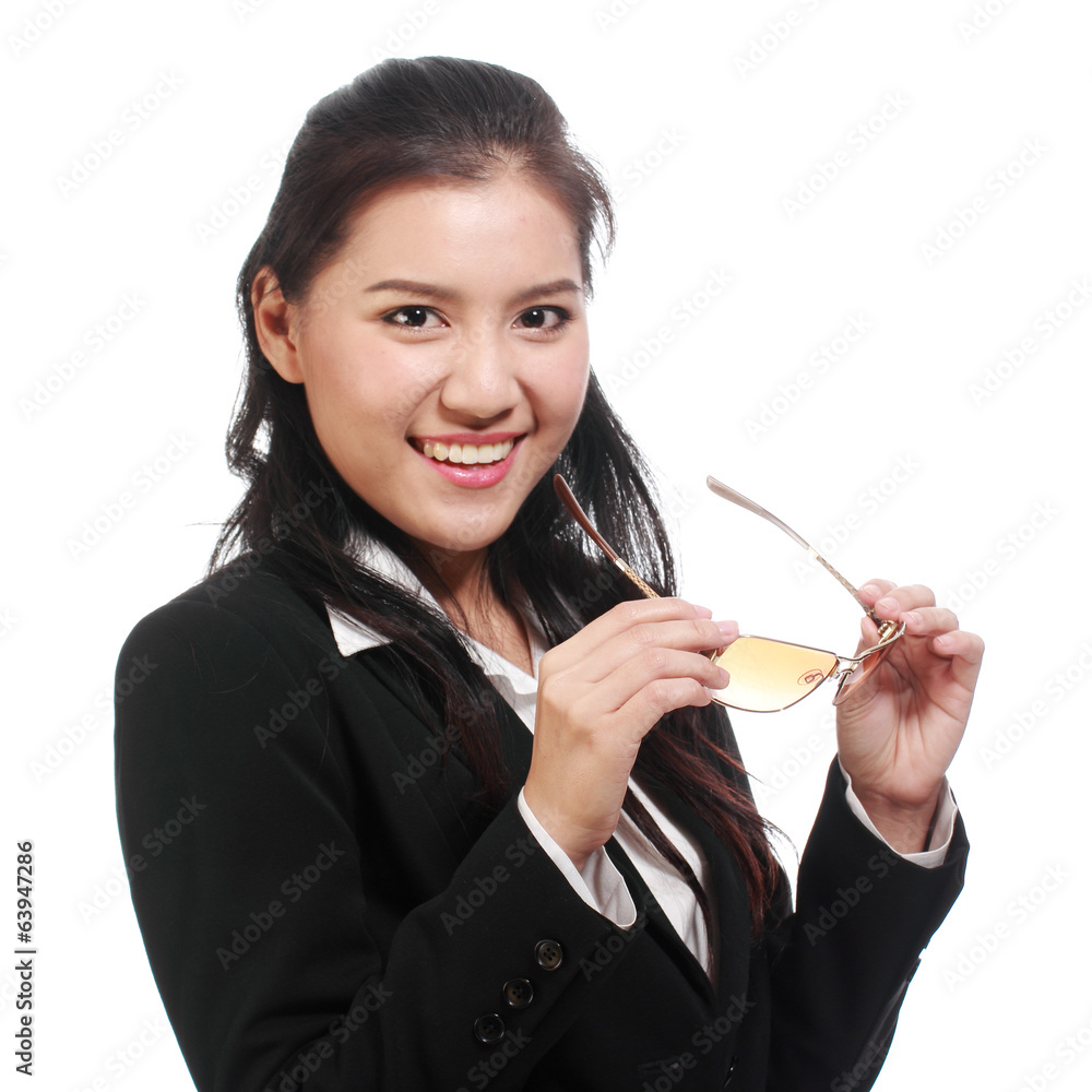 Portrait of Asian business woman with glasses Portrait of Asian business woman with glasses