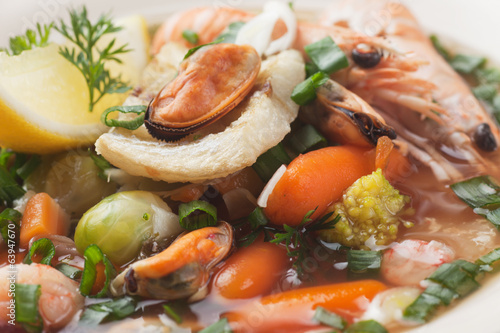 Seafood and vegetable soup