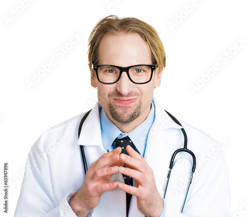 Φωτογραφία Evil doctor plotting a new experiment, patient overcharge