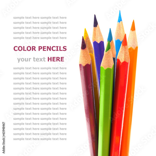 colorful crayons isolated on white background