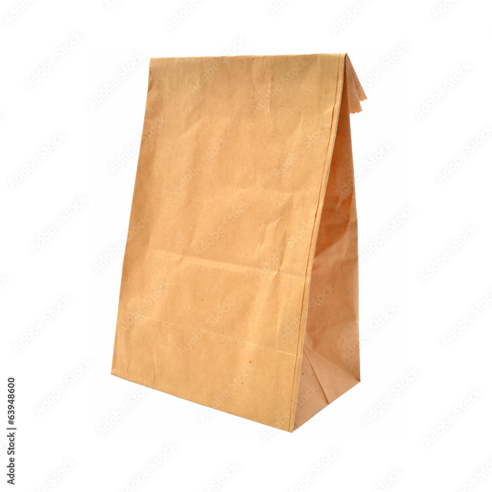 Brown paper bag isolated on white Brown paper bag isolated on white