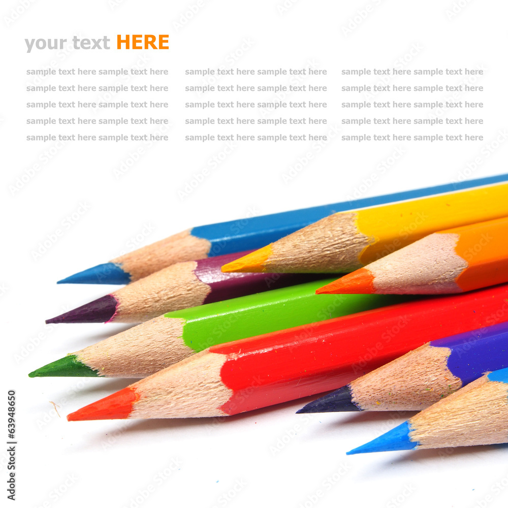 Color pencils isolated on white background Color pencils isolated on white background