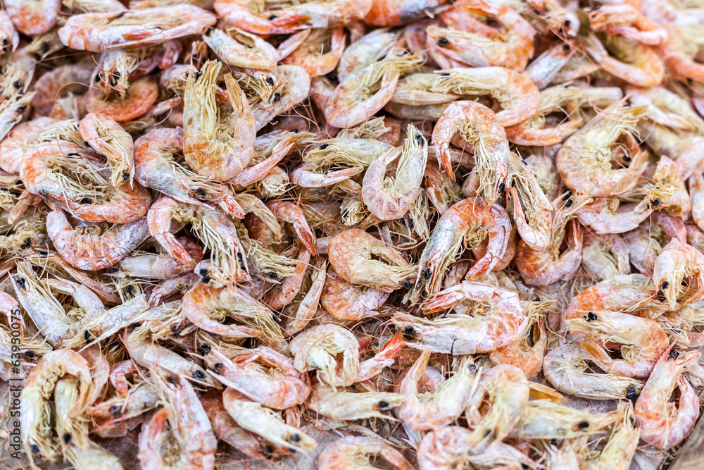 Dried shrimp close-up Dried shrimp close-up