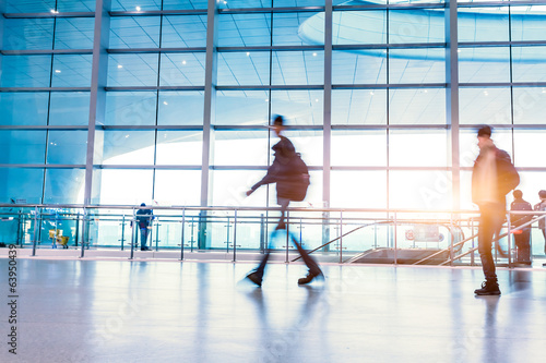 Canvas Print passenger in high speed rail station