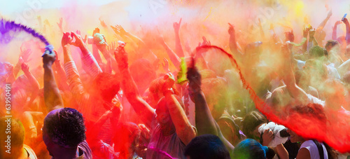 Canvas Print Festival Holi in Barcelona.
