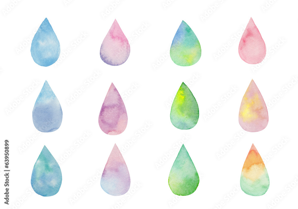 カラフルなしずくの水彩イラスト Stock イラスト Adobe Stock