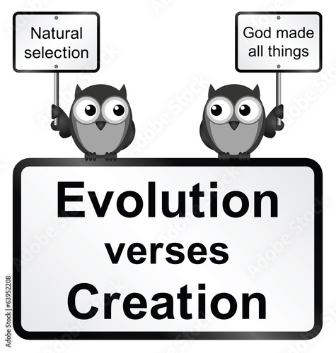 Tableau sur toile Monochrome Evolution verses Creation sign